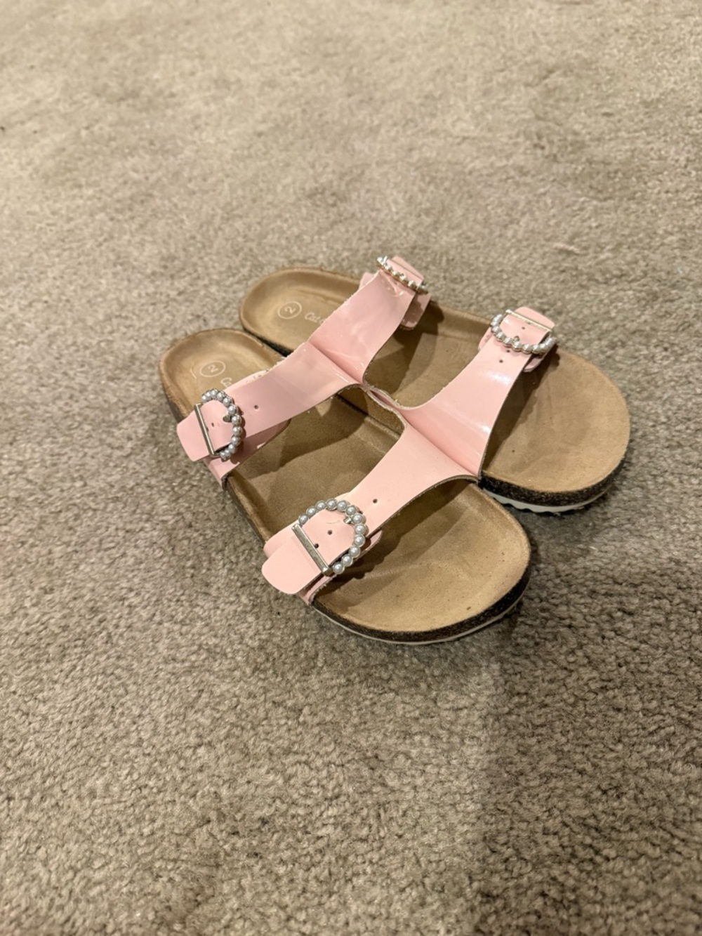 Cat & Jack Pink Double-Buckle Kids Slide Sandals